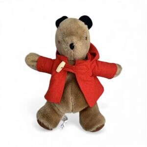 Vintage Eden Toys Inc PADDINGTON TEDDY BEAR Red Coat Plush Stuffed Animal Toy